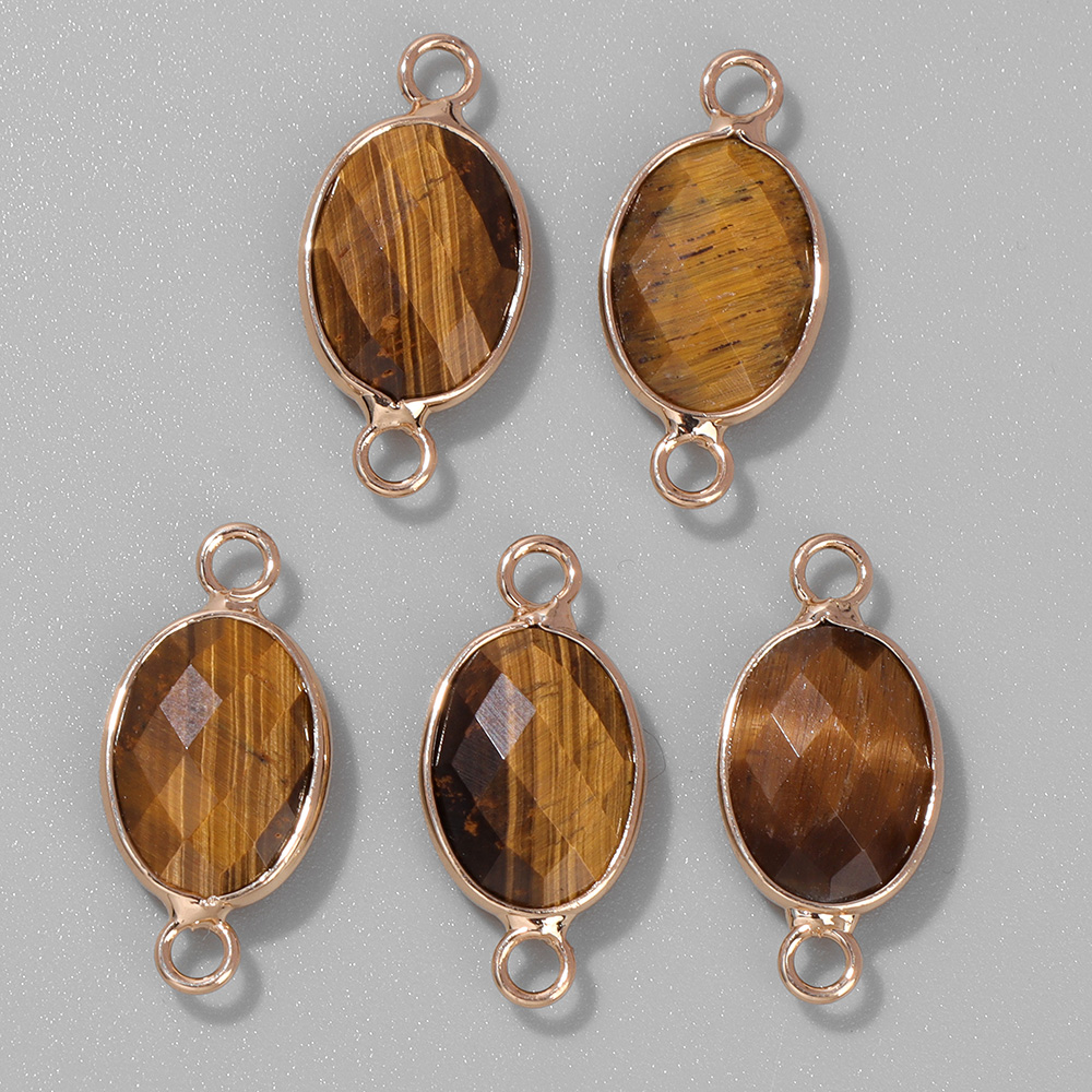 Crystal Pendant Necklace Natural Stone - 주얼리 제작용 양면 천연석 펜던트, 타이거