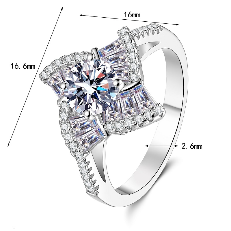 Moissanite Engagement Ring 1 Carat - Apaison 스파클링 1 캐럿 D 컬러