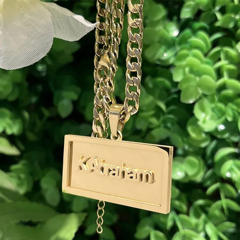 Custom Name Necklace Stainless Steel - 남성 여성을위한 사용자 정의 이름 힙합