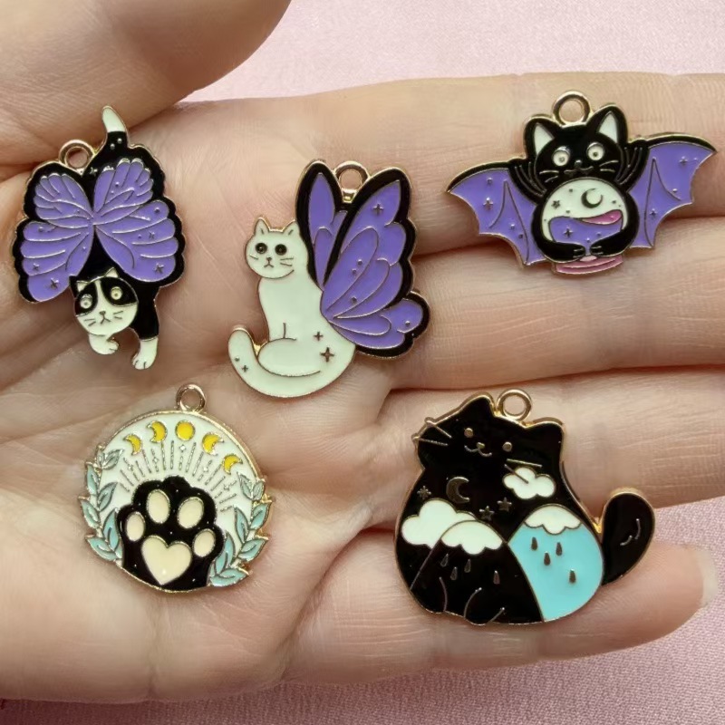 Earrings - 10pcs 나비 고양이 사랑 한국어판 쥬얼리