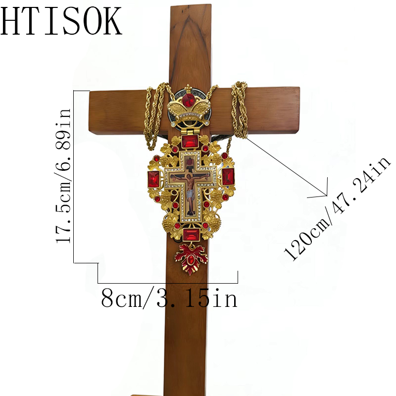 Cross Pendant Necklace Gold - 새로운 프리미엄 레드 주얼 골드 정교회