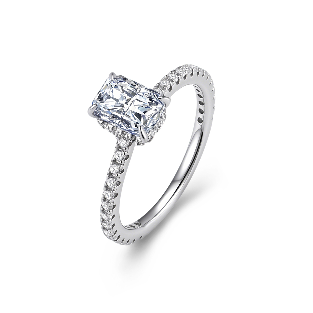 Moissanite Engagement Ring 1 Carat - S925 스털링 실버 심플 4프롱 1캐럿