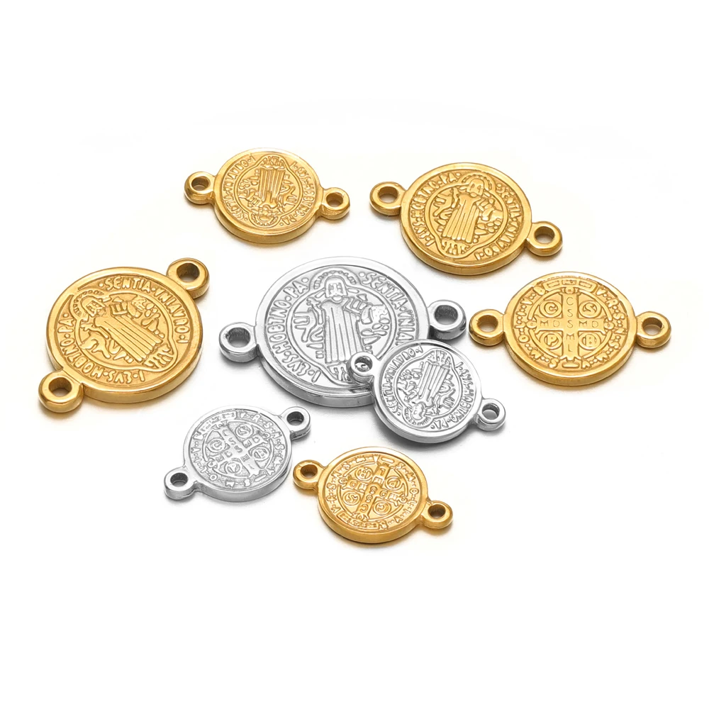 Cross Pendant Necklace Gold - 스테인리스 스틸 예수 십자가 금 더블