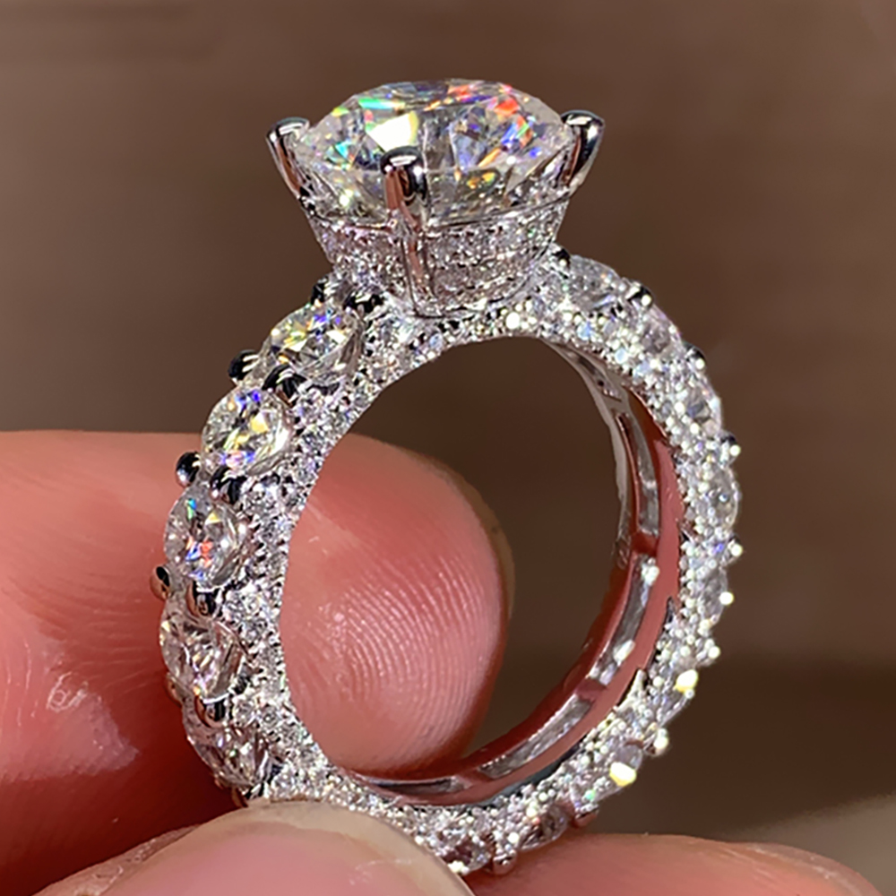 Moissanite Engagement Ring 1 Carat - 맞춤형 솔리드 18K Au750 화이트 골드
