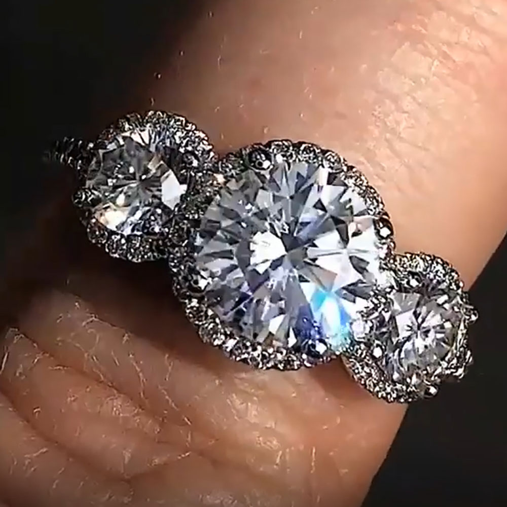 Moissanite Engagement Ring 1 Carat - 맞춤형 진짜 백금 PT950 여성 웨딩