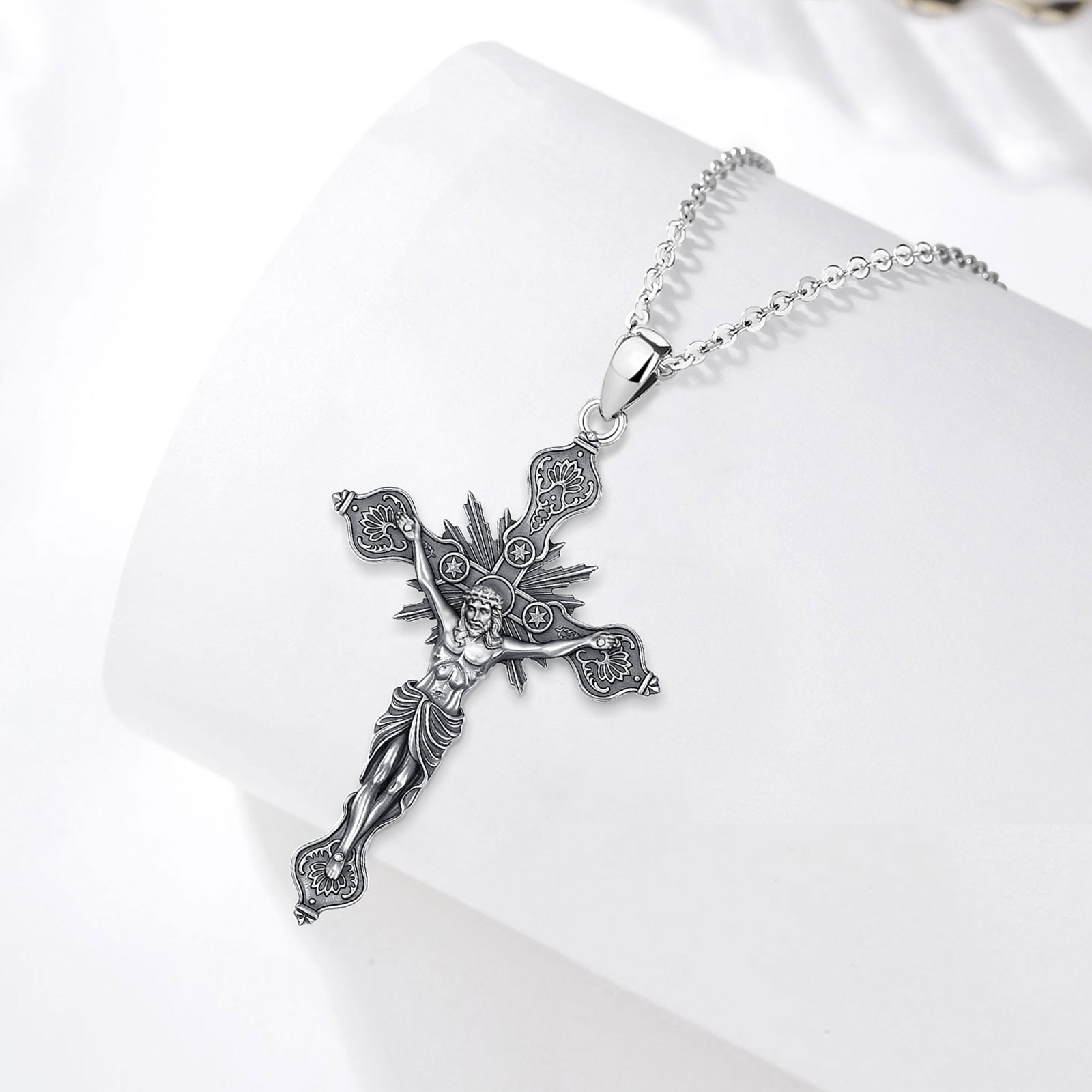 유도라 새로운 십자가 목걸이 925 스털링 실버 기독교 - 925 Sterling Silver Chain Necklace Men 리뷰 및 가격