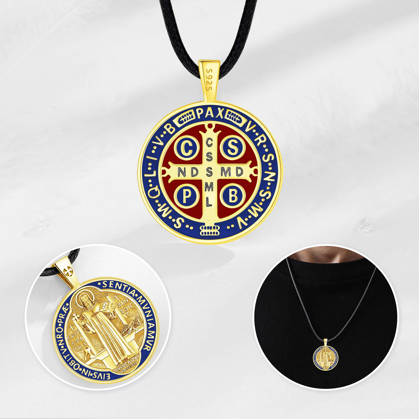 유도라 925 스털링 실버 세인트 베네딕트 목걸이 18 - Cross Pendant Necklace Gold 리뷰 및 가격