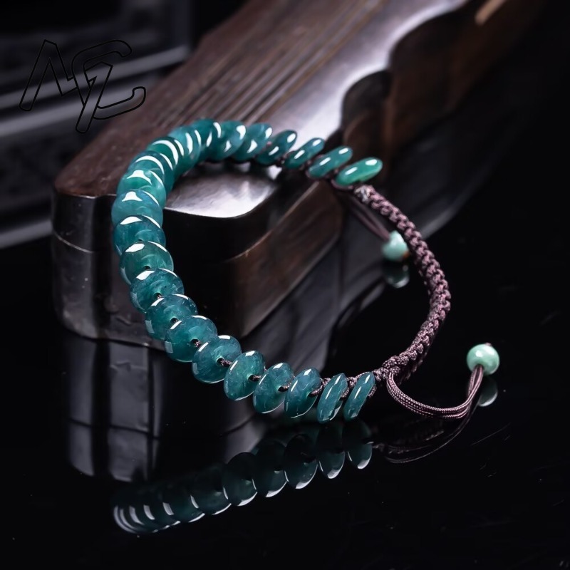 천연 진짜 에메랄드 블루 워터 아바커스 비즈 팔찌 미얀 - Bracelets 리뷰 및 가격