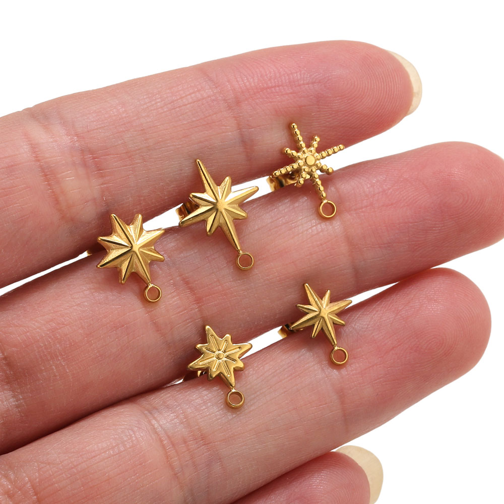 6개 스테인리스 스틸 별 모양 귀걸이 스터드, 귀걸이  - Body Jewelry 리뷰 및 가격