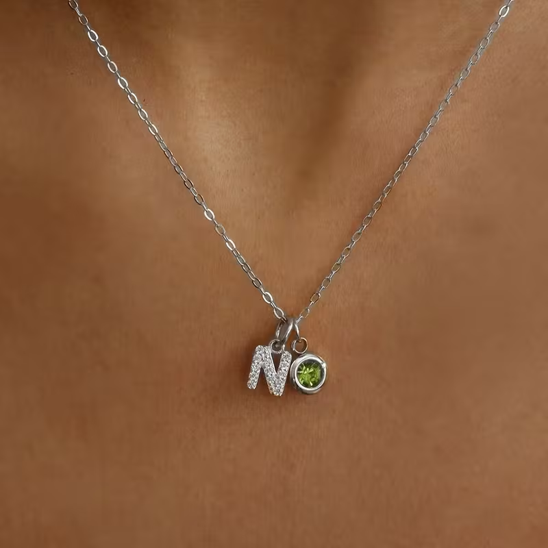 여성용 맞춤형 A-Z 이니셜 목걸이, 개인 맞춤 탄생석 - Custom Name Necklace Stainless Steel 리뷰 및 가격