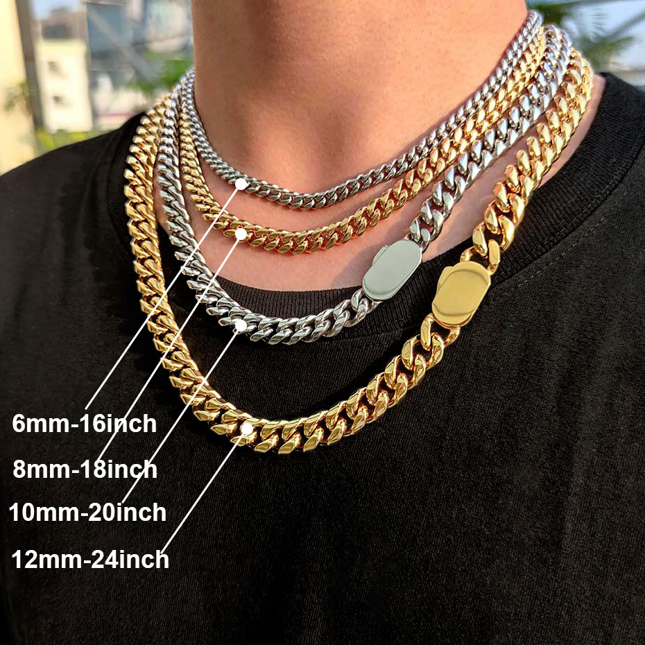 남녀공용 스테인리스강 쿠바 체인, 패션 힙합 목걸이 쥬 - Cuban Link Chain 12Mm 리뷰 및 가격