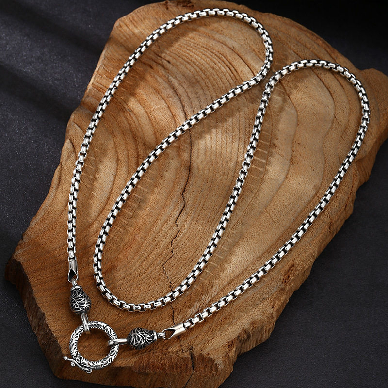 OUYADI 925 스털링 실버 레트로 박스 체인 목걸 - 925 Sterling Silver Chain Necklace Men 리뷰 및 가격