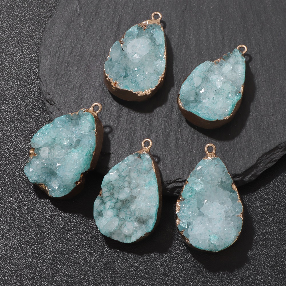 1PC 천연 마노 Geode 펜던트 25x38mm 염색 - Crystal Pendant Necklace Natural Stone 리뷰 및 가격