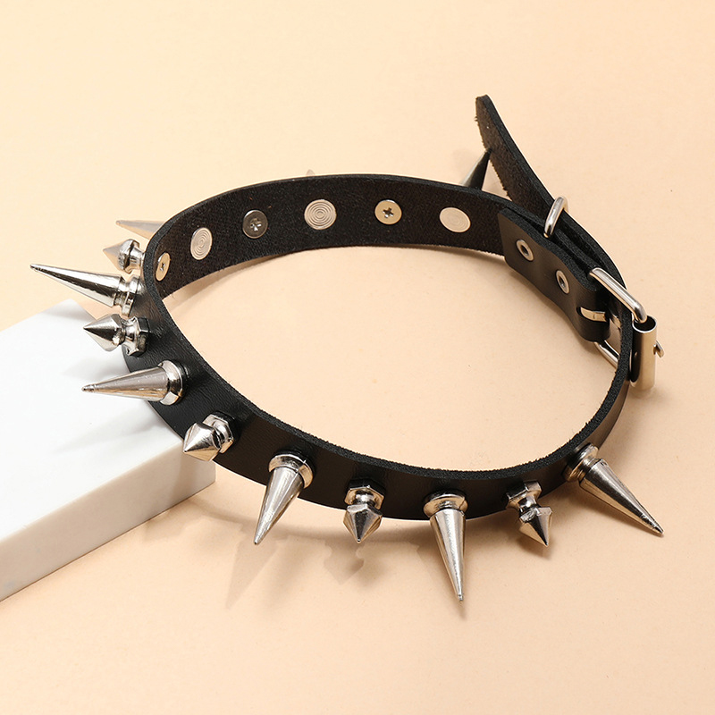 남녀공용 펑크 롱 스파이크 초커, 인조 가죽 칼라, 멋 - Goth Punk Spike Choker 리뷰 및 가격
