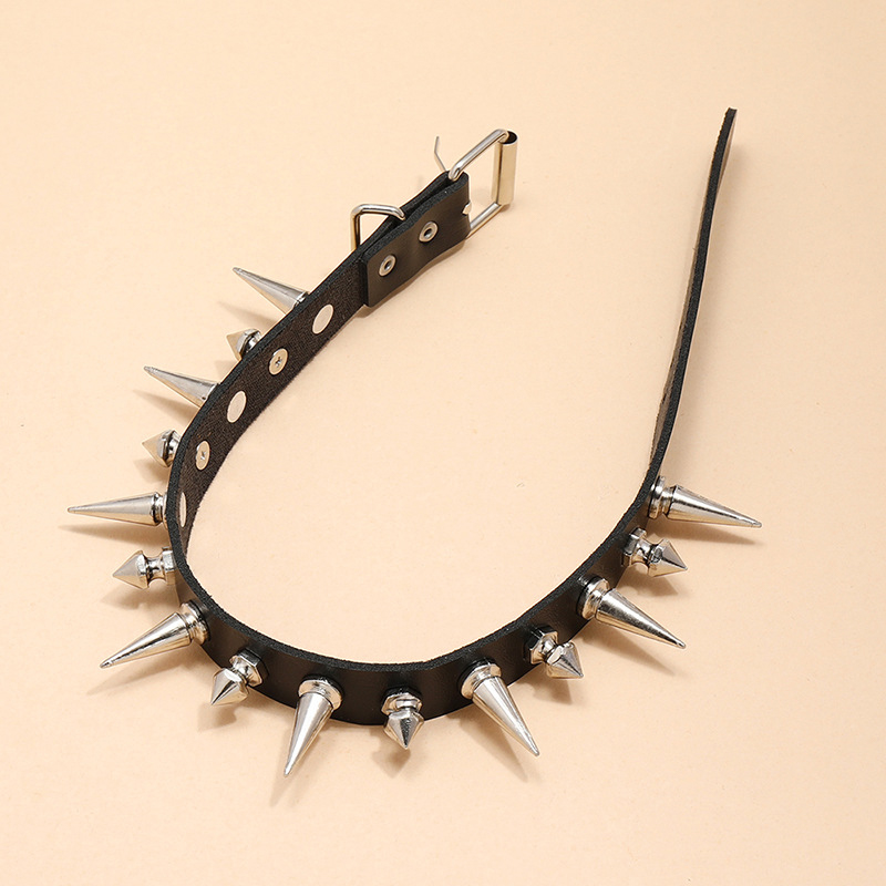 남녀공용 펑크 롱 스파이크 초커, 인조 가죽 칼라, 멋 - Goth Punk Spike Choker 리뷰 및 가격