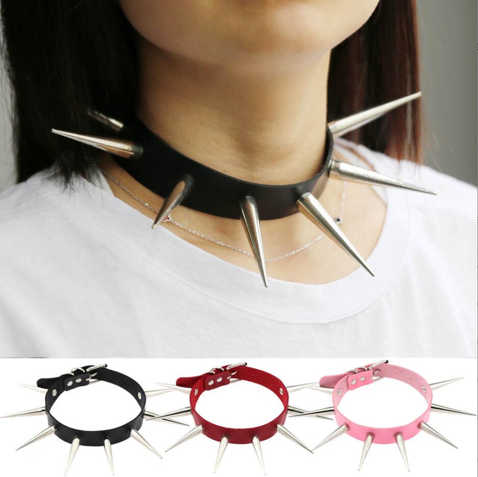 Emo 스파이크 초커 펑크 칼라 여성 여성 남성 블랙  - Goth Punk Spike Choker 리뷰 및 가격