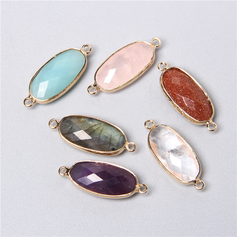 2pcs 10X26mm 자연 더블 루프 크리스탈 스톤  - Crystal Pendant Necklace Natural Stone 리뷰 및 가격