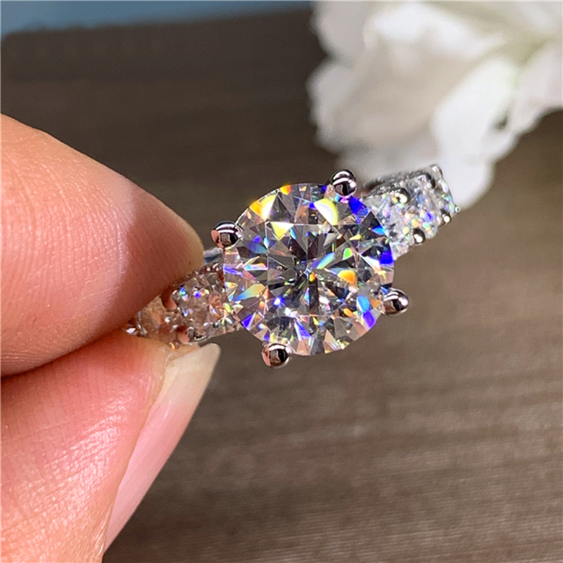 맞춤형 솔리드 18K Au750 화이트 골드 여성 웨딩 - Moissanite Engagement Ring 1 Carat 리뷰 및 가격