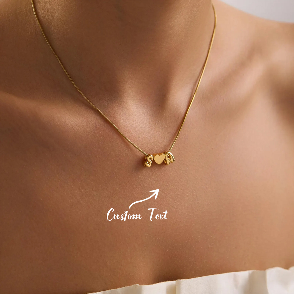 맞춤형 이니셜 이름 3D 버블 하트 목걸이 스테인리스  - Custom Name Necklace Stainless Steel 리뷰 및 가격