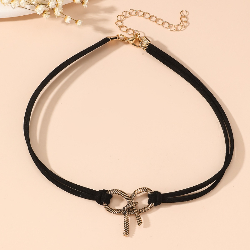 여성용 빈티지 메탈 보우 초커 목걸이, 이중 레이어 블 - Layered Pendant Necklace Aesthetic 리뷰 및 가격