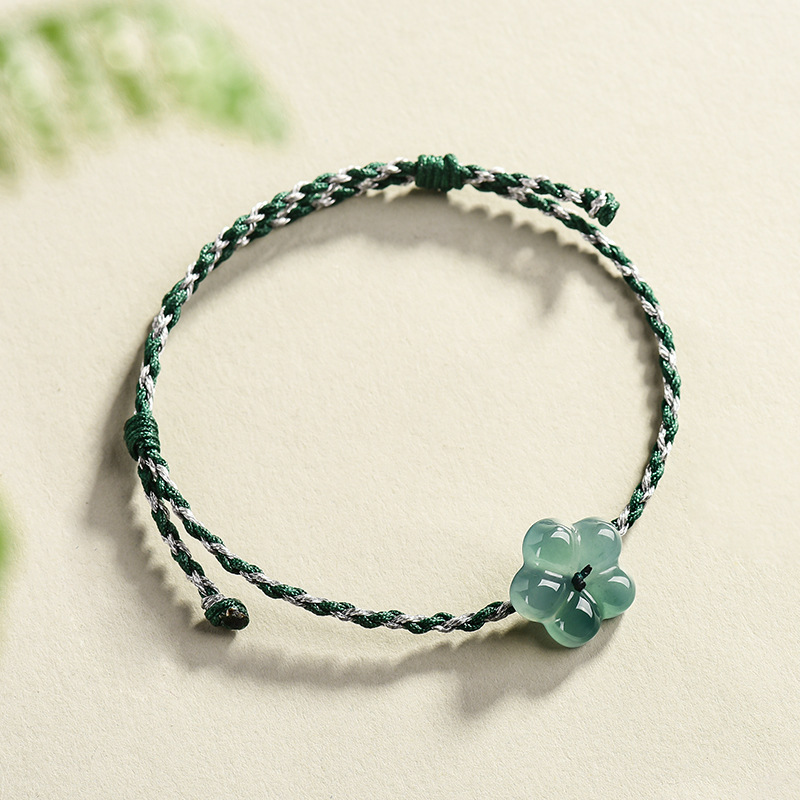 버마산 경옥 꽃 팔찌 천연 옥 참 장식 패션 액세서리  - Bracelets 리뷰 및 가격