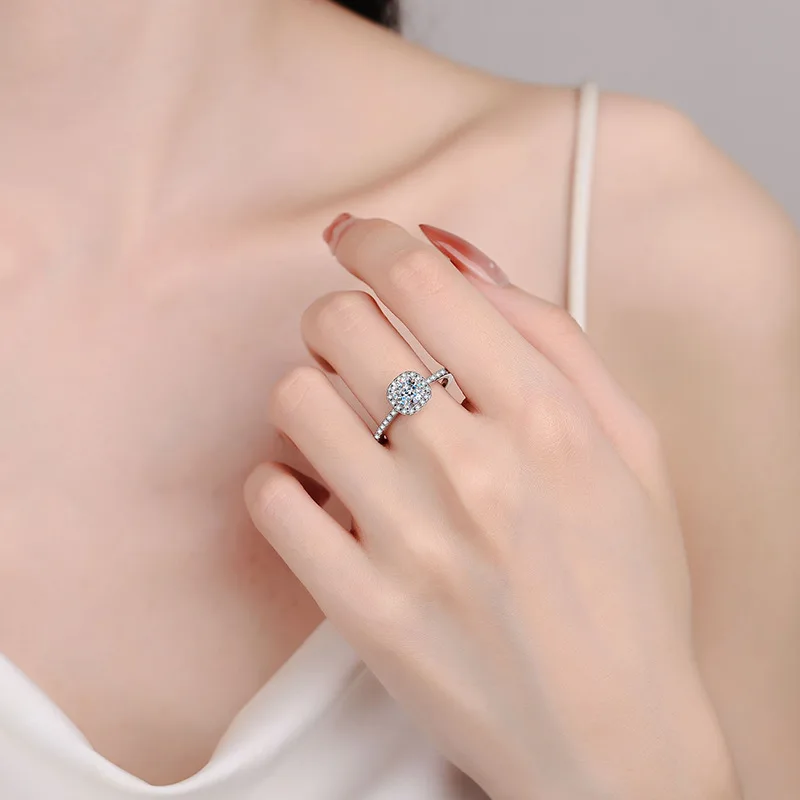 여성을 위한 S925 스털링 실버 모이사나이트 반지 클 - Moissanite Engagement Ring 1 Carat 리뷰 및 가격