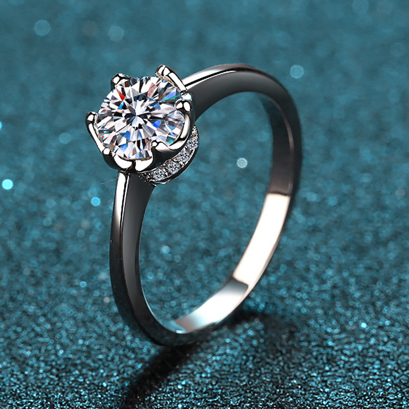 정교한 PT950 백금 반짝이는 1캐럿 모이사나이트 반 - Moissanite Engagement Ring 1 Carat 리뷰 및 가격